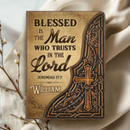 Blessed Is The Man Who Trusts In The Lord | Personalized Leather Cover Notebook