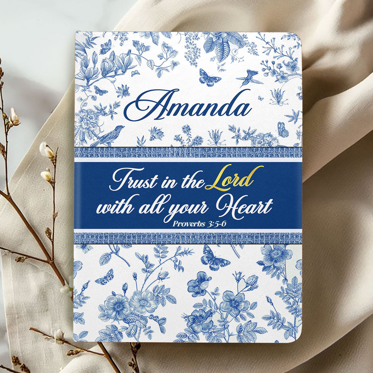 Trust In The Lord With All Your Heart | Personalized Leather Cover Notebook