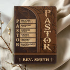Pastor The Man Of God | Personalized Leather Cover Notebook