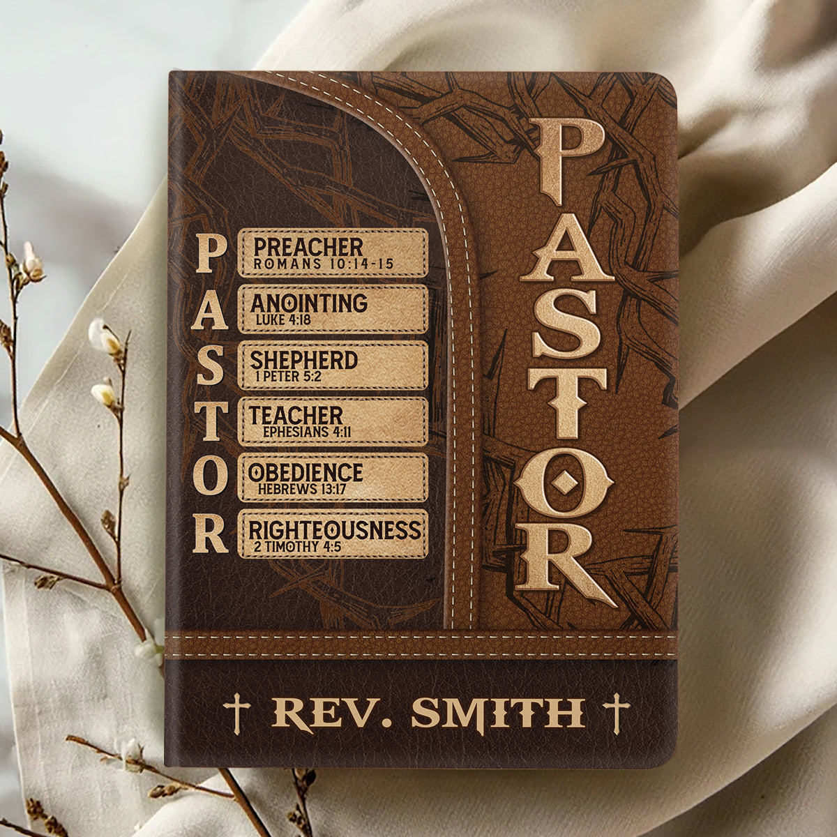Pastor The Man Of God | Personalized Leather Cover Notebook
