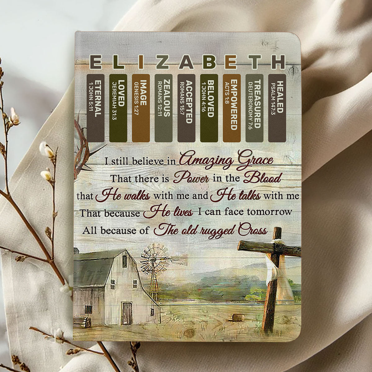 Whispers Of Grace | Personalized Leather Cover Notebook