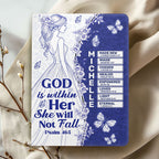 God Is Within Her She Will Not Fall | Personalized Leather Cover Notebook