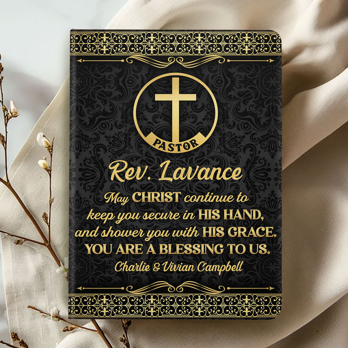 You Are Blessing To Us | Personalized Leather Cover Notebook