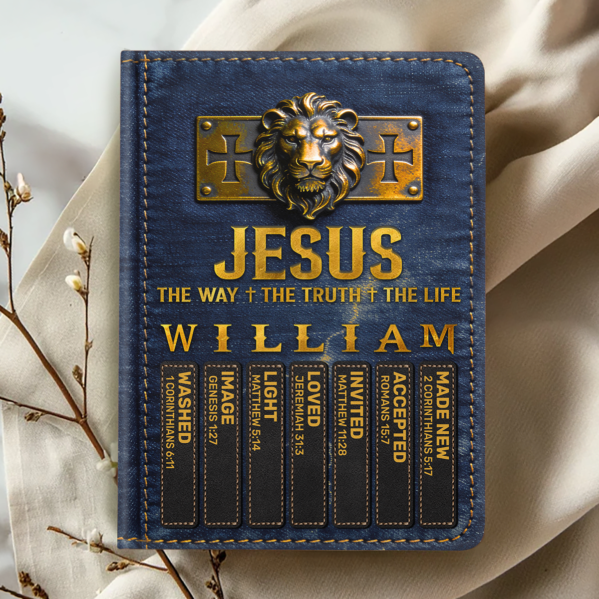 Jesus The Way The Truth The Life | Personalized Leather Cover Notebook