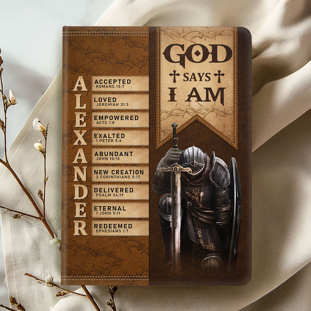 God Says I Am | Personalized Leather Cover Notebook