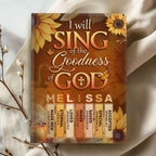 I Will Sing Of The Goodness Of God | Personalized Leather Cover Notebook