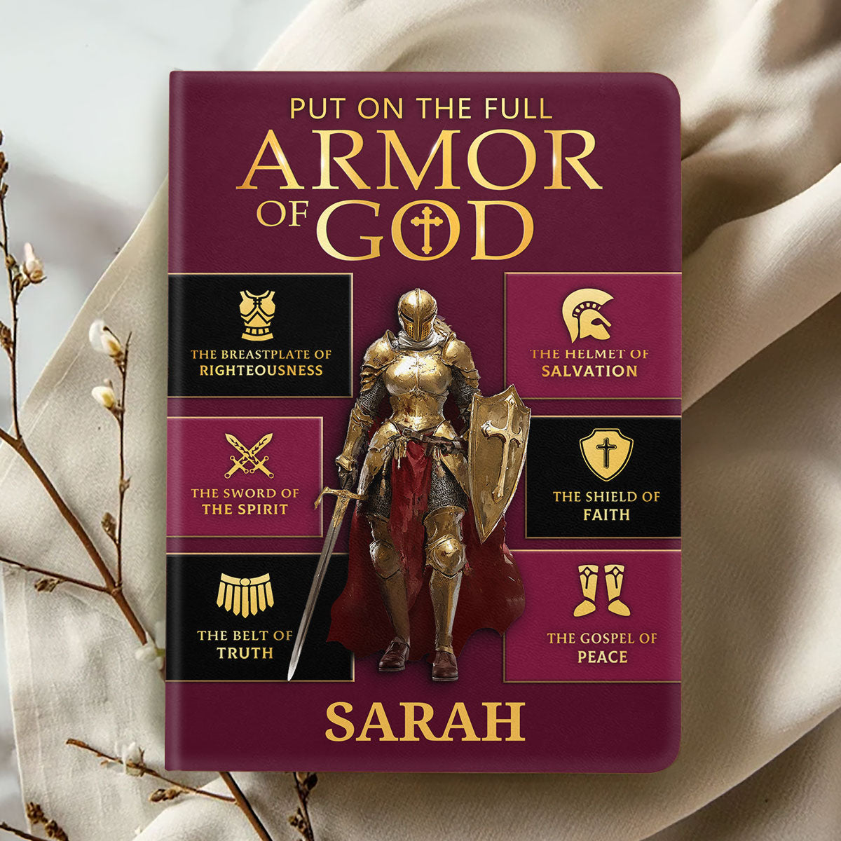 Put On The Full Armor Of God | Personalized Leather Cover Notebook