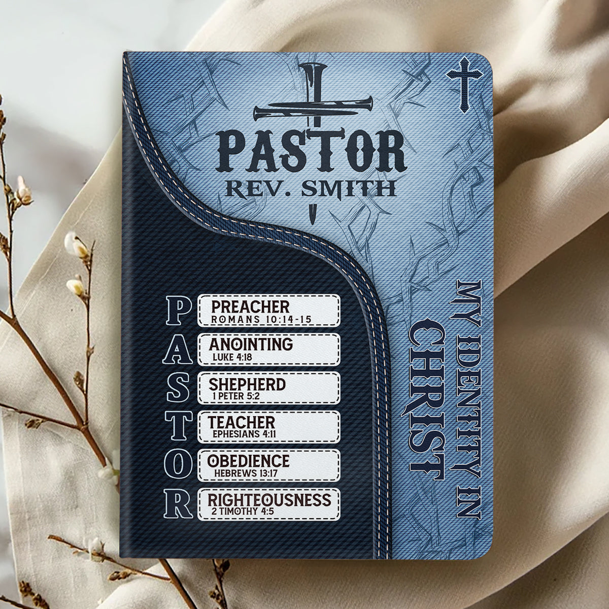 Pastor Your Identity In Christ | Personalized Leather Cover Notebook