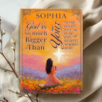 God Is So Much Bigger Than | Personalized Leather Cover Notebook