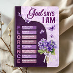 God Says I Am  | Personalized Leather Cover Notebook