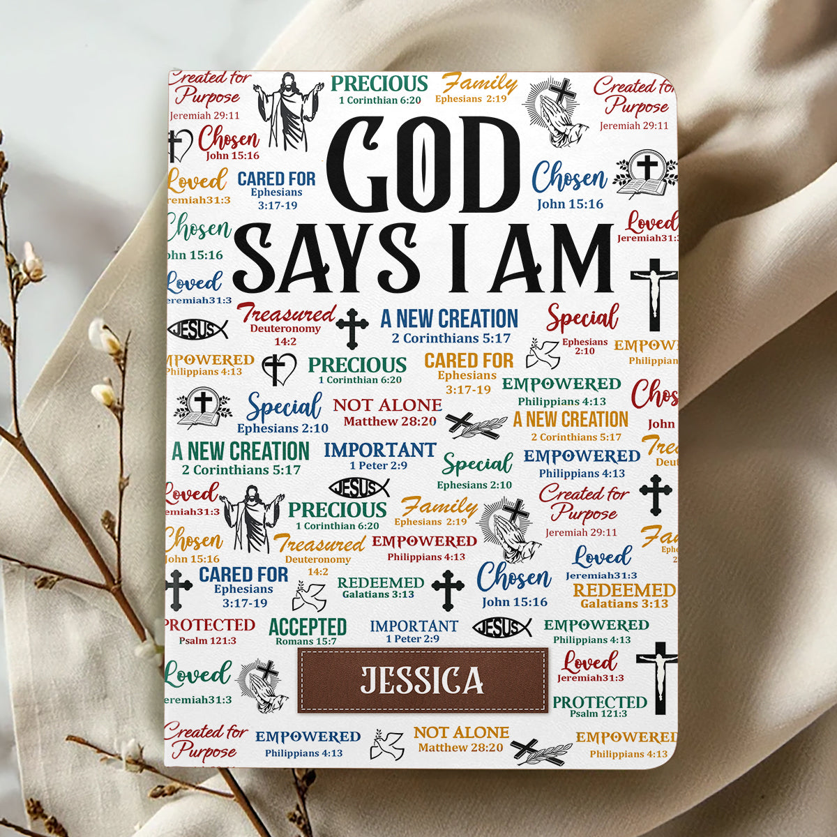 God Says I Am | Personalized Leather Cover Notebook