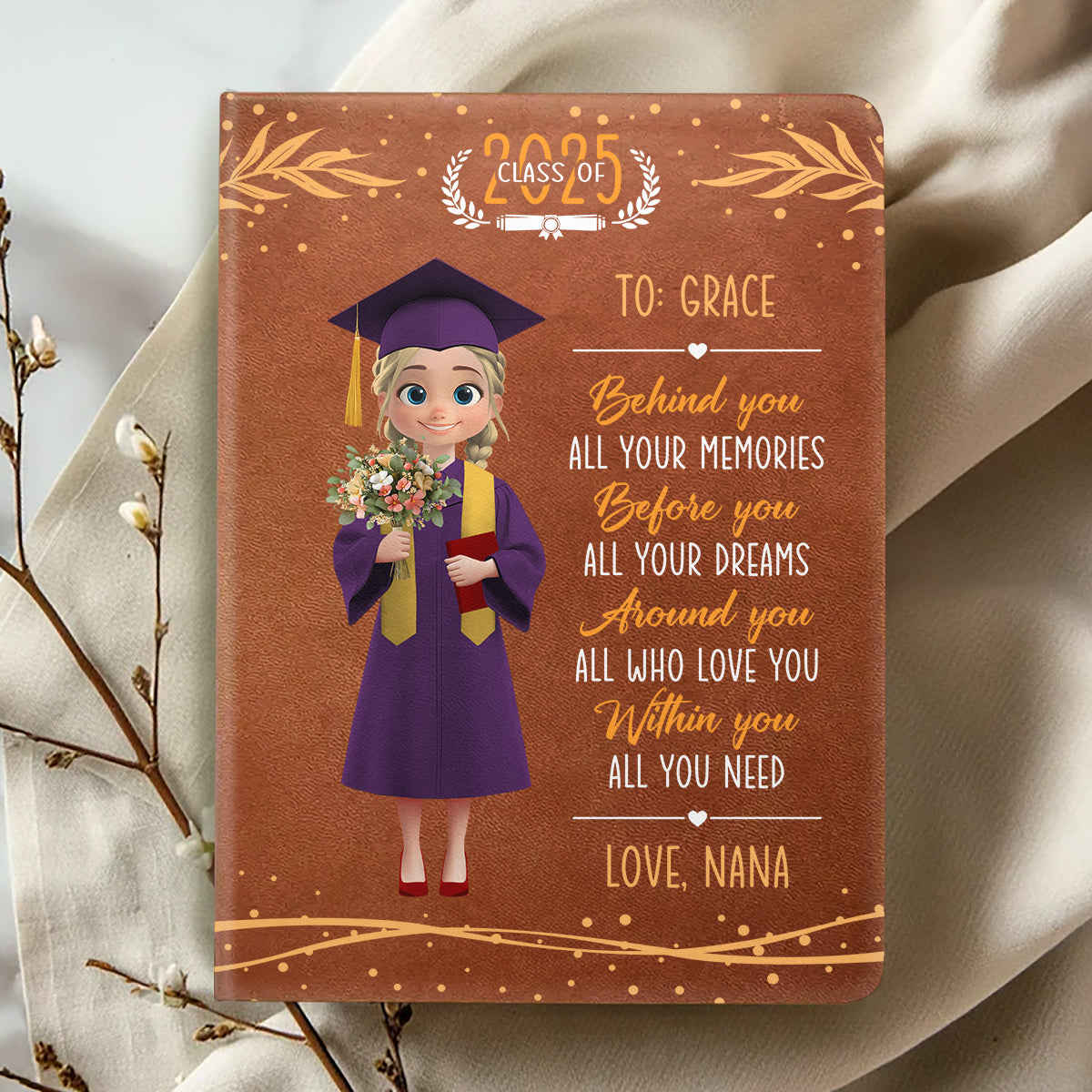Behind You All Your Memories | Personalized Leather Cover Notebook