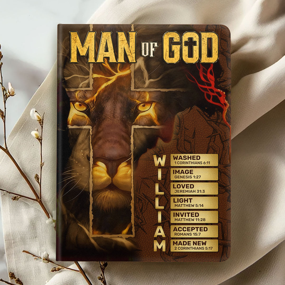 Man Of God | Personalized Leather Cover Notebook