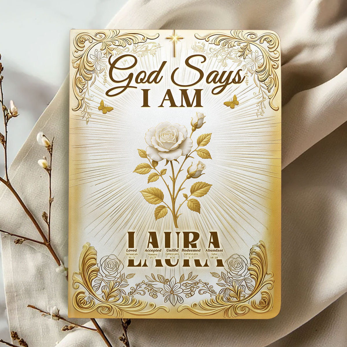 God Says I Am Golden Aura | Personalized Leather Cover Notebook