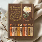Birth Flower Month | Personalized Leather Cover Notebook