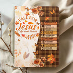 Fall For Jesus He Never Leaves | Personalized Leather Cover Notebook