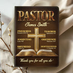 My Preacher, Teacher, & Shepherd | Personalized Leather Cover Notebook