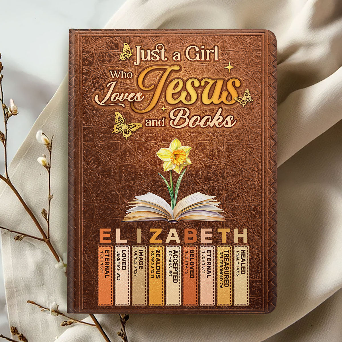 Just A Girl Who Loves Jesus And Books  | Personalized Leather Cover Notebook