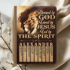 Blessed By God Loved By Jesus Led By The Spirit | Personalized Leather Cover Notebook