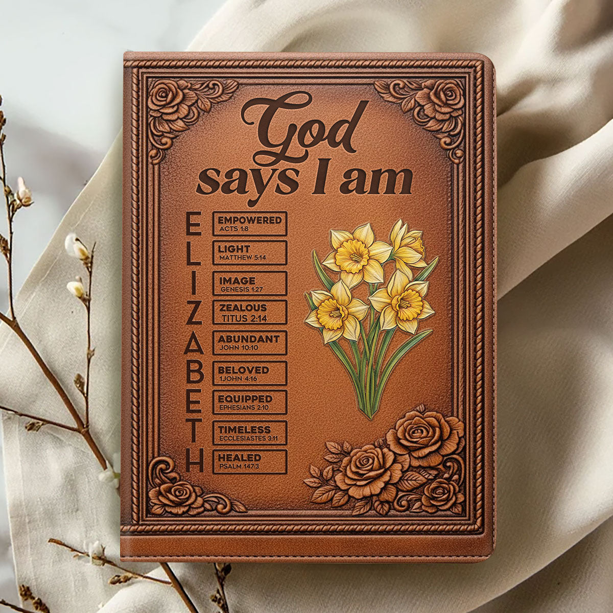 God Says I Am  | Personalized Leather Cover Notebook