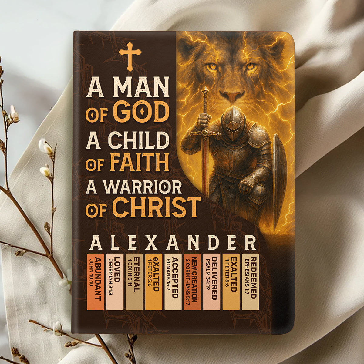 Warrior Of Christ | Personalized Leather Cover Notebook