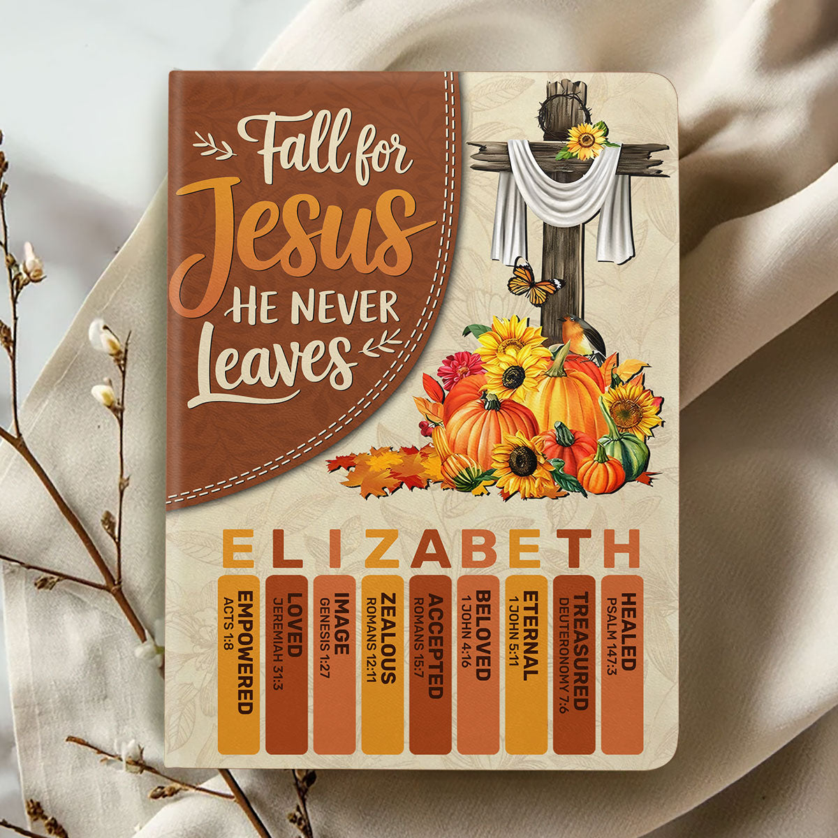 Fall For Jesus  | Personalized Leather Cover Notebook