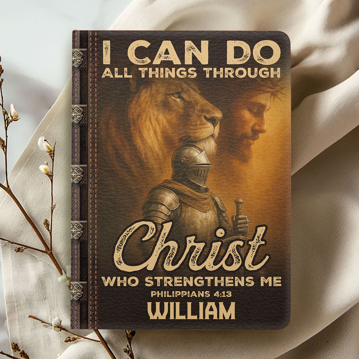 I Can Do All Things Through Christ Who Strengthens Me | Personalized Leather Cover Notebook