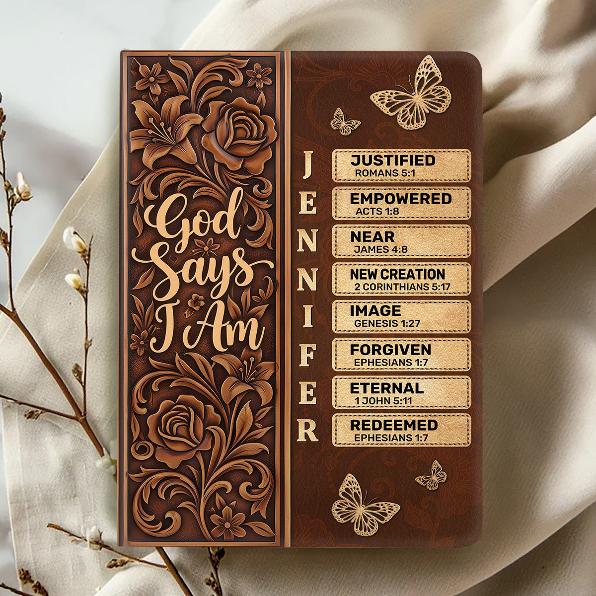 God Says I Am | Personalized Leather Cover Notebook
