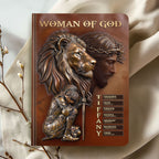 Woman And Man Of God | Personalized Leather Cover Notebook