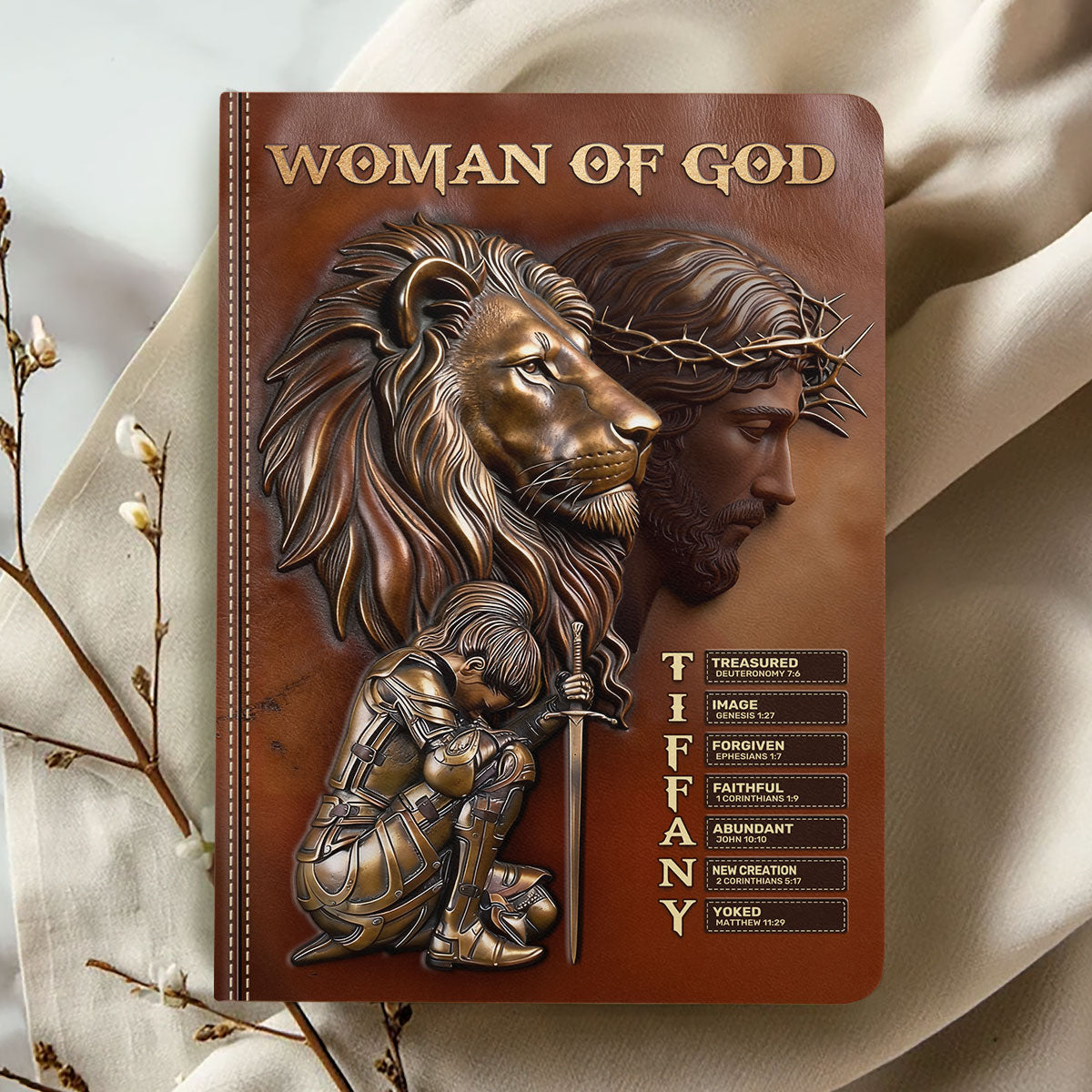 Woman And Man Of God | Personalized Leather Cover Notebook