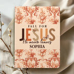 Fall For Jesus He Never Leaves | Personalized Leather Cover Notebook