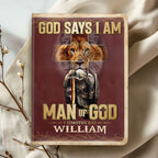 Man Of God Vintage Royal | Personalized Leather Cover Notebook