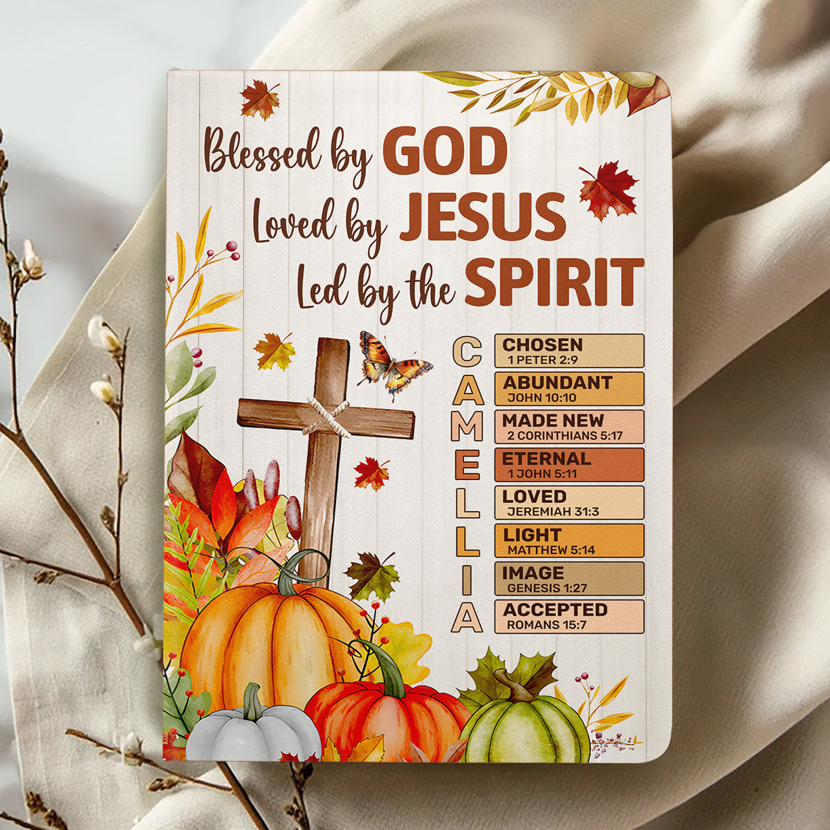 Blessed By God | Personalized Leather Cover Notebook