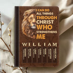 I Can Do All Things Through Christ | Personalized Leather Cover Notebook