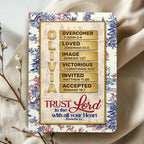 Trust In The Lord With All Your Heart | Personalized Leather Cover Notebook