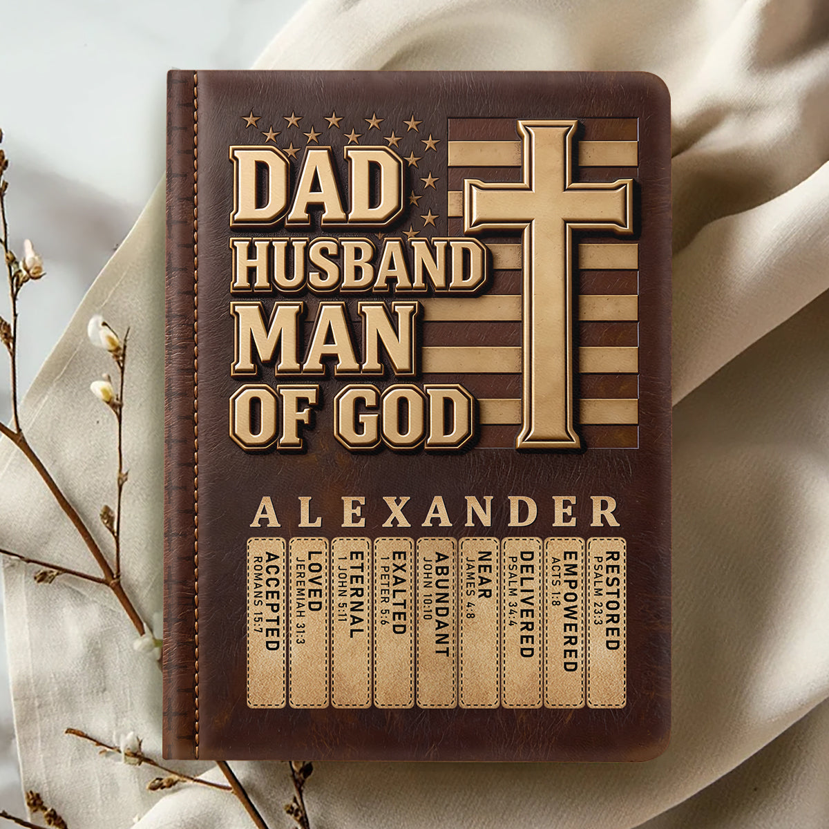 Dad Husband Man Of God | Personalized Leather Cover Notebook