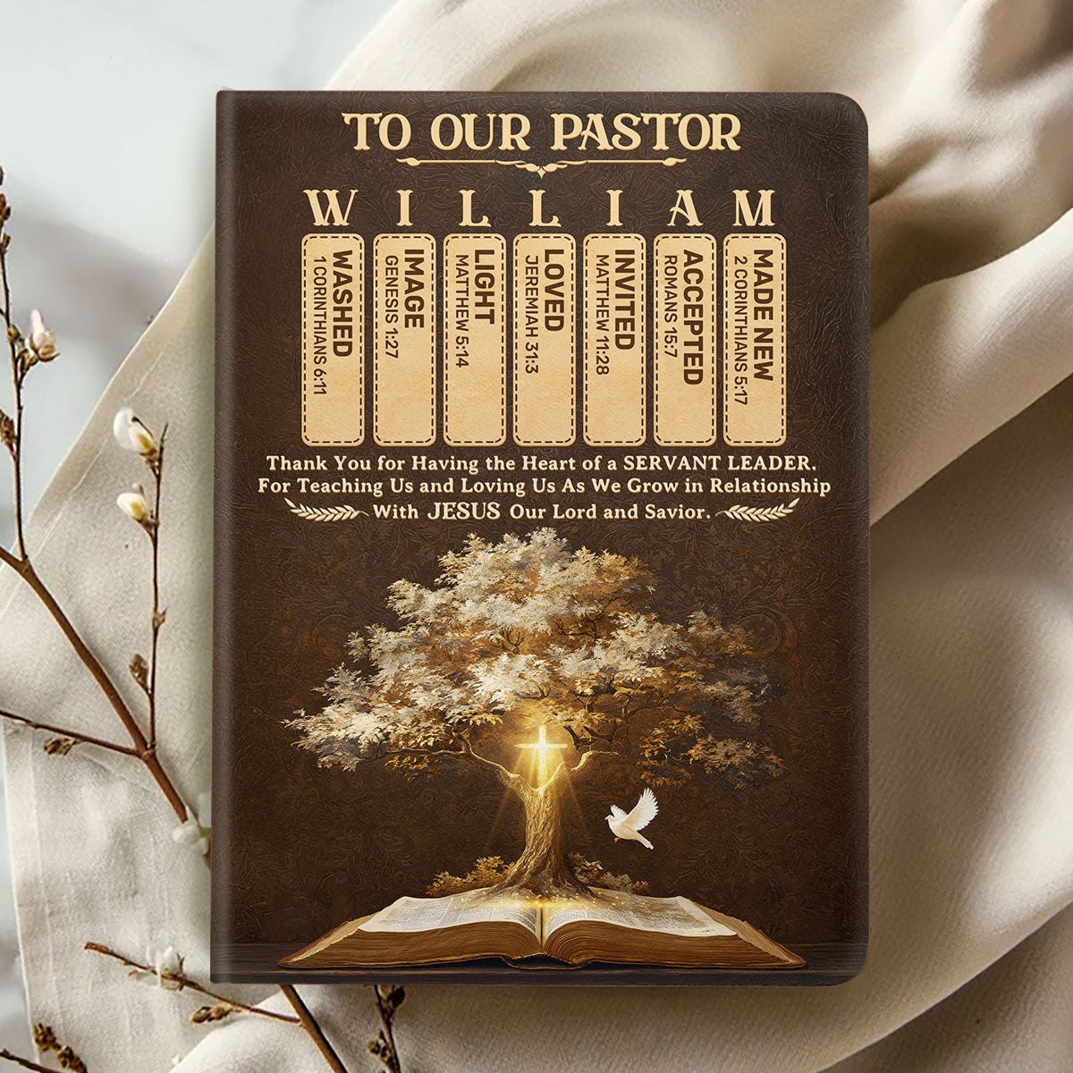 Light Of The Word | Personalized Leather Cover Notebook