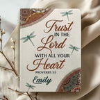 Trust In the Lord With All Your Heart | Personalized Leather Cover Notebook