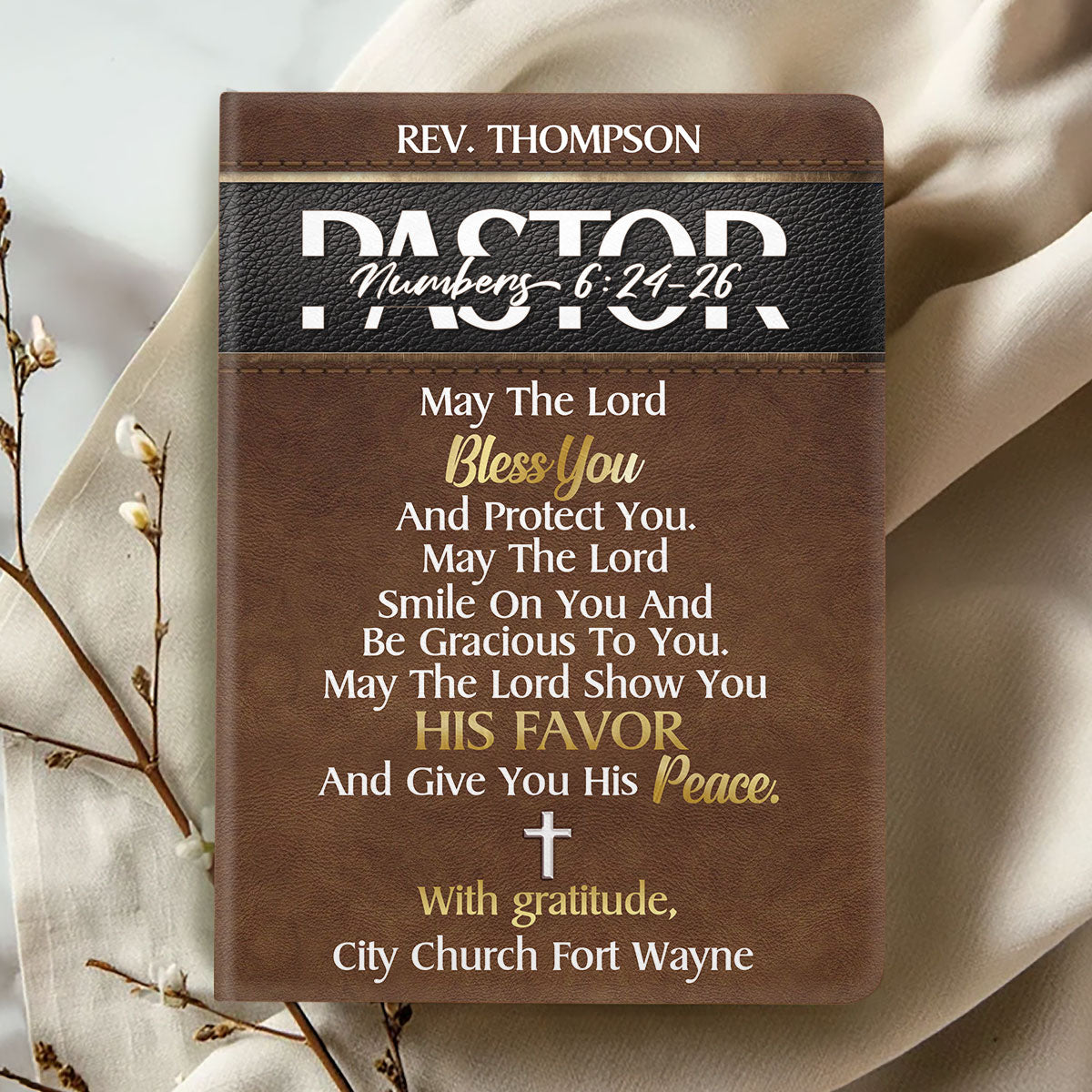 May The Lord Bless You And Protect You | Personalized Leather Cover Notebook