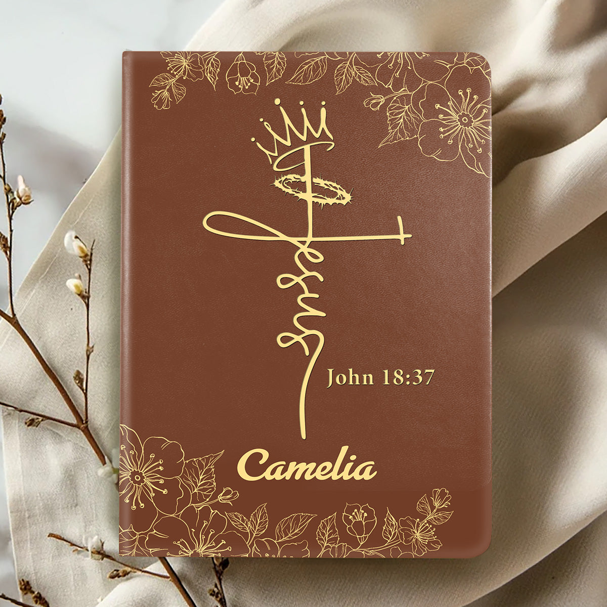 Jesus Is King John 18:37 | Personalized Leather Cover Notebook