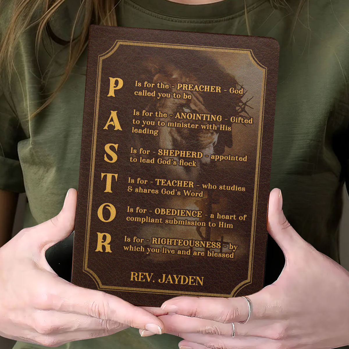Pastor | Personalized Leather Cover Notebook