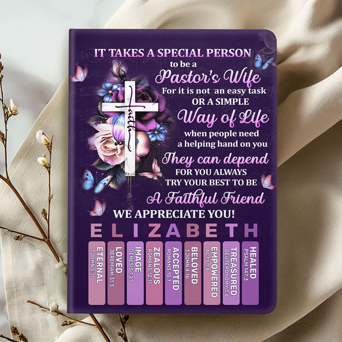 Special Person To Be A Pastor’s Wife | Personalized Leather Cover Notebook