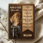 Man Of God Lion of Judah Warrior | Personalized Leather Cover Notebook