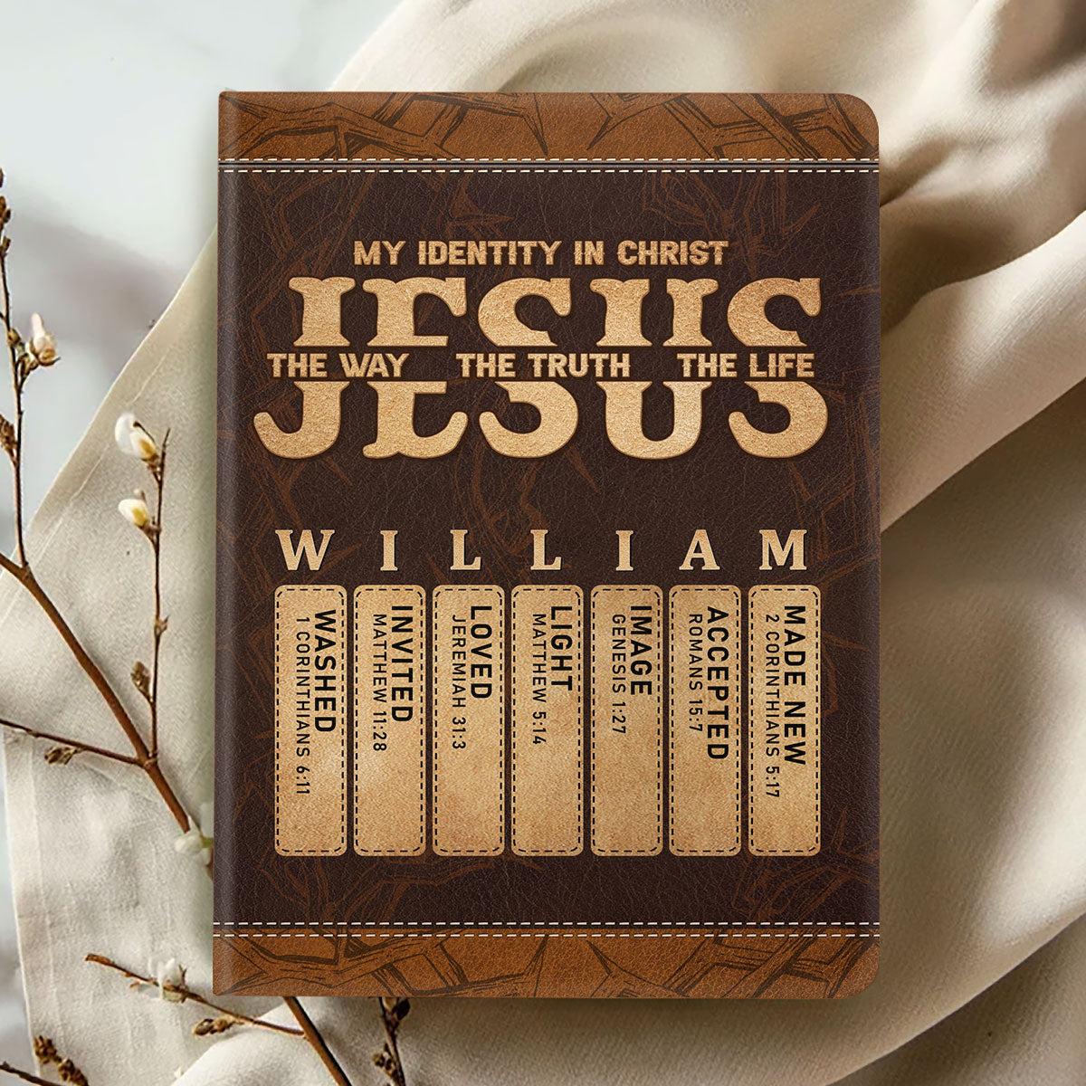 My Identity In Christ | Personalized Leather Cover Notebook