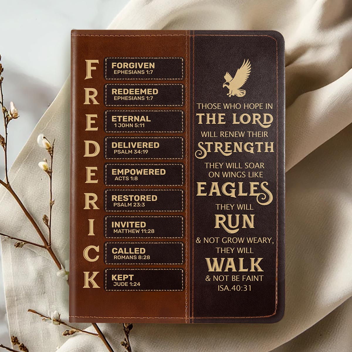 Those Who Hope In The Lord Will Renew Their Strength | Personalized Leather Cover Notebook