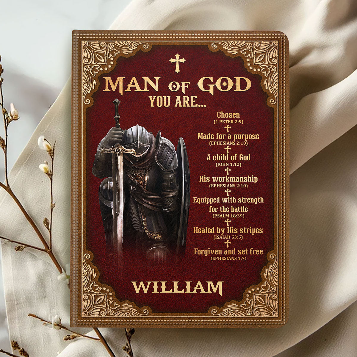 Man Of God Royal | Personalized Leather Cover Notebook