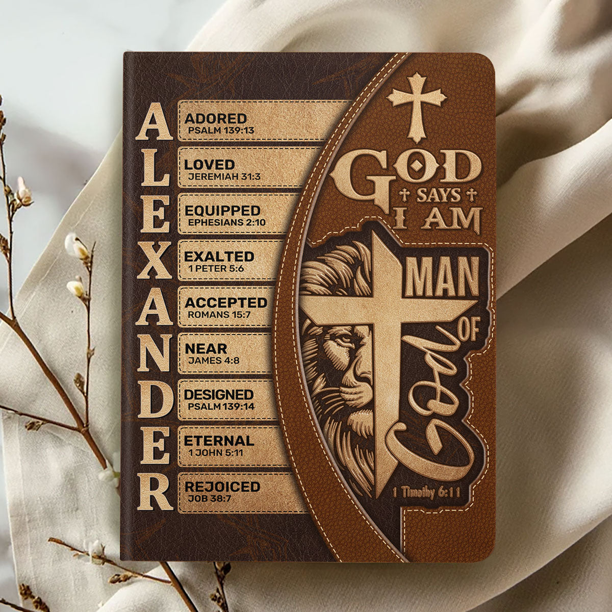 Man Of God | Personalized Leather Cover Notebook