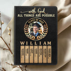 With God All Things Are Possible | Personalized Leather Cover Notebook