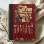 Man Of God Husband Daddy Protector Hero | Personalized Leather Cover Notebook