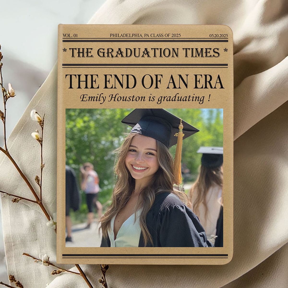 The Graduation Times | Personalized Leather Cover Notebook